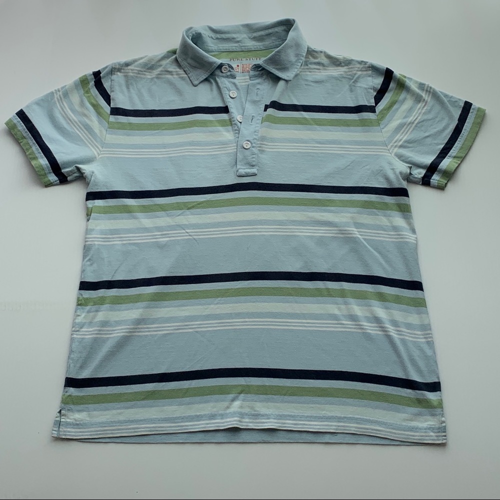 Mens Light Blue Collard Cotton Short Sleeve M